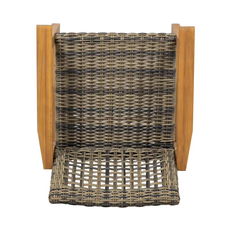 Chaise de salle à manger en bois et osier Hampton (ensemble de 2), Gris naturel