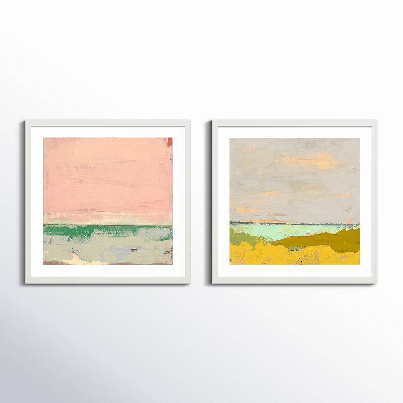 Provenve 1 & 2 by Andrea Stokes - 2 Piece Single Picture Frame Print, 36" H x 36" W x 1.25" D, White Framed Paper