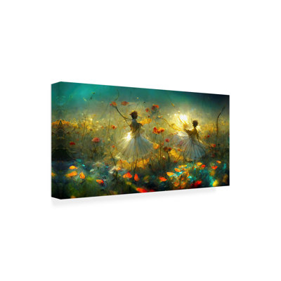 Figurative Flower Dance 5 On Canvas Graphic Art