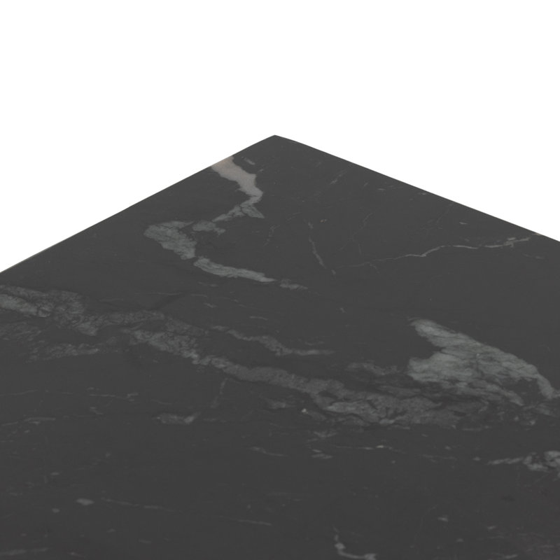 Terrell Black Marble and Aluminum End Table