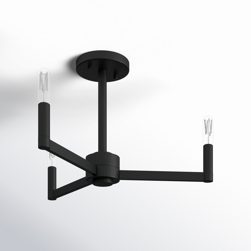 Fullton 3 - Light Semi Flush Mount, Midnight Black