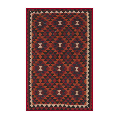 Tapis de zone rouge/noir contemporaine Palatino