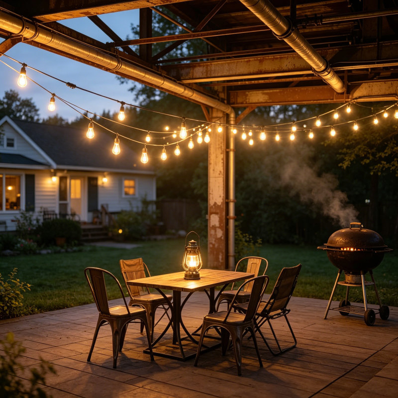 48FT LED Outdoor String Lights, Edison Shatterproof Bulbs Weatherproof
