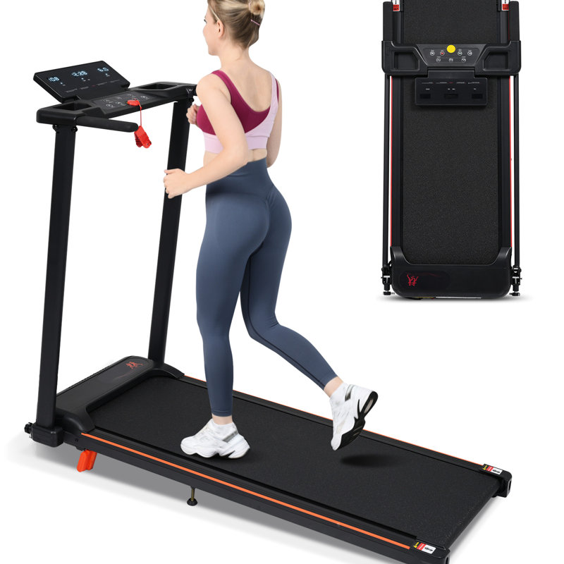 Foldable Treadmill With 8% Incline, 3.0hp Power, 265 Lbs Load, 4 Adjustable Support Feet And Suitable For Occasional Exercise Incline Motor, Design, Capacity, Feet, - Skid Running Belt