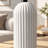 22.4" Modern Fluted Concrete Table Lamps, White, 2 PACK