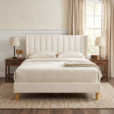 Upholstered Wingback Bed
