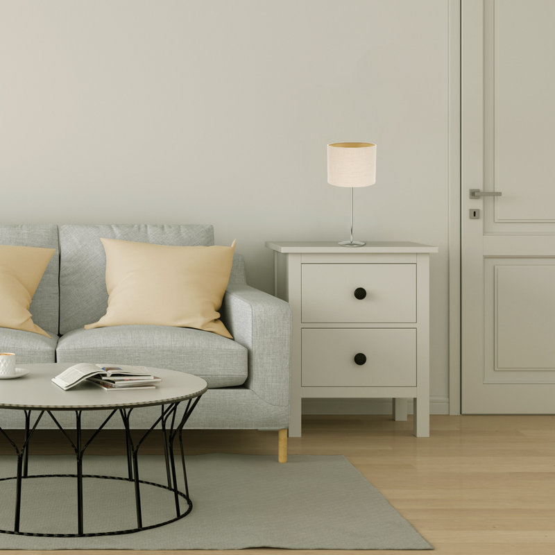 30cm Linen Drum Lamp Shade, 15cm H x 20cm W x 20cm D, Taupe