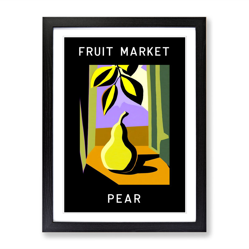 Pear Fruit Market Exhibition Vol.7 - Single Picture Frame Print on Wood, 34cm H x 25cm W x 2cm D
