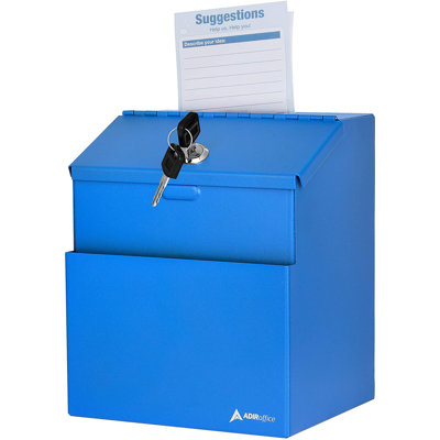 Wall Mountable Steel Locking Suggestion Box, with Suggestion Cards