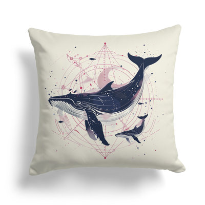 Coussin Whale and Petals Tales