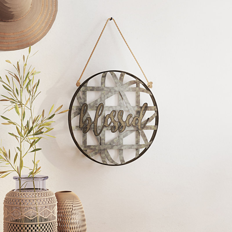 Blessed Metal Farmhouse Hanging Wall Decor