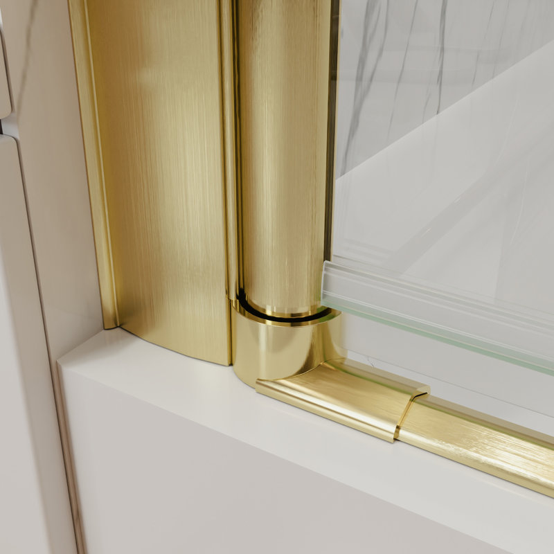 34 - 36 In.W X 72 In.H Pivot Shower Door With 1/4 In. Clear Glass, Reversible And Adjustable For Compact Bathroom Layouts, Splash Proof Function Corners,