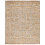 Oushak Oriental Hand-Knotted Wool Light Blue Area Rug