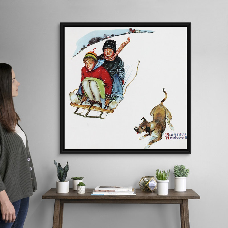 "Norman Love" par Norman Rockwell, H 38 po x l 38 po x P 1,75 po, Cadre flottant noir
