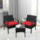 Ensemble de table bistro en rotin pour 2 personnes avec table et coussins