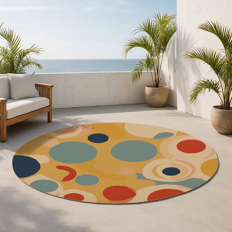 Tapis intérieur et extérieur Snazzy Dash, Rond 5 pi