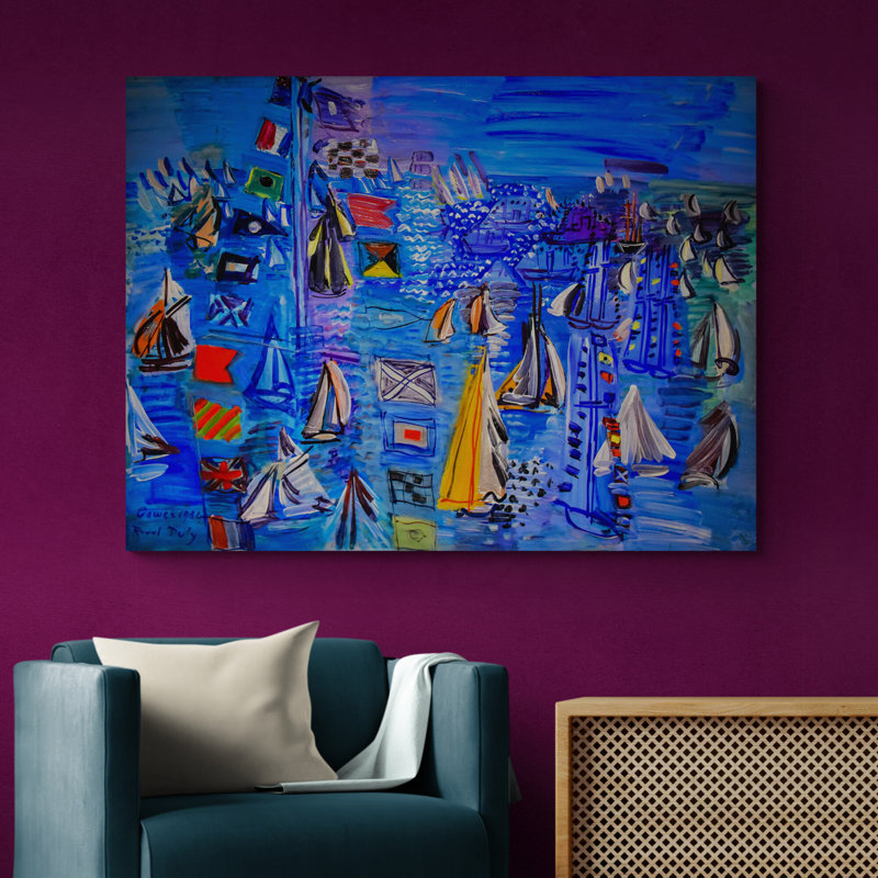 Regatta At Cowes by Raoul Dufy - Wrapped Canvas Painting, 21cm H x 31cm W x 4cm D