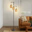 Lampes sur pied noires modernes de 66 po avec abat-jour en rotin, interrupteur au pied, éclairage maison de campagne / boho