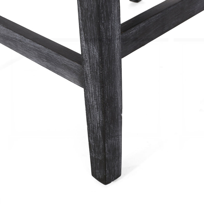 Tabouret de comptoir contemporain capitonné en tissu, Noir, Gris