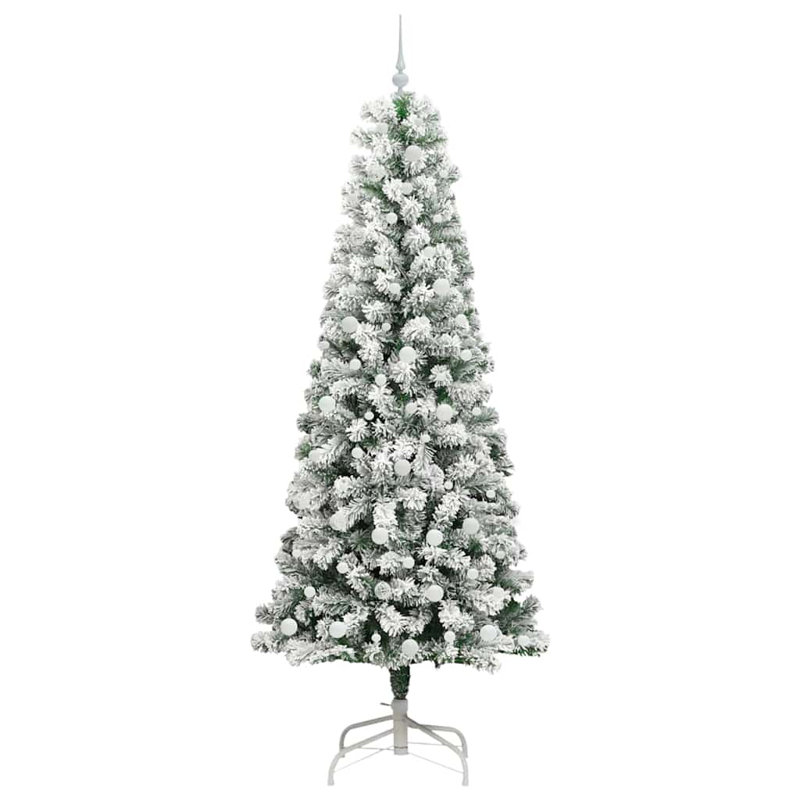Artificial Hinged Christmas Tree Green and white, 7.87 ft