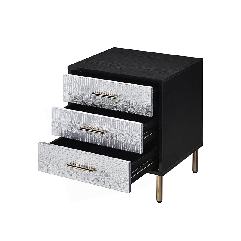Accent Table, 3 Drawer Nightstand, End Table