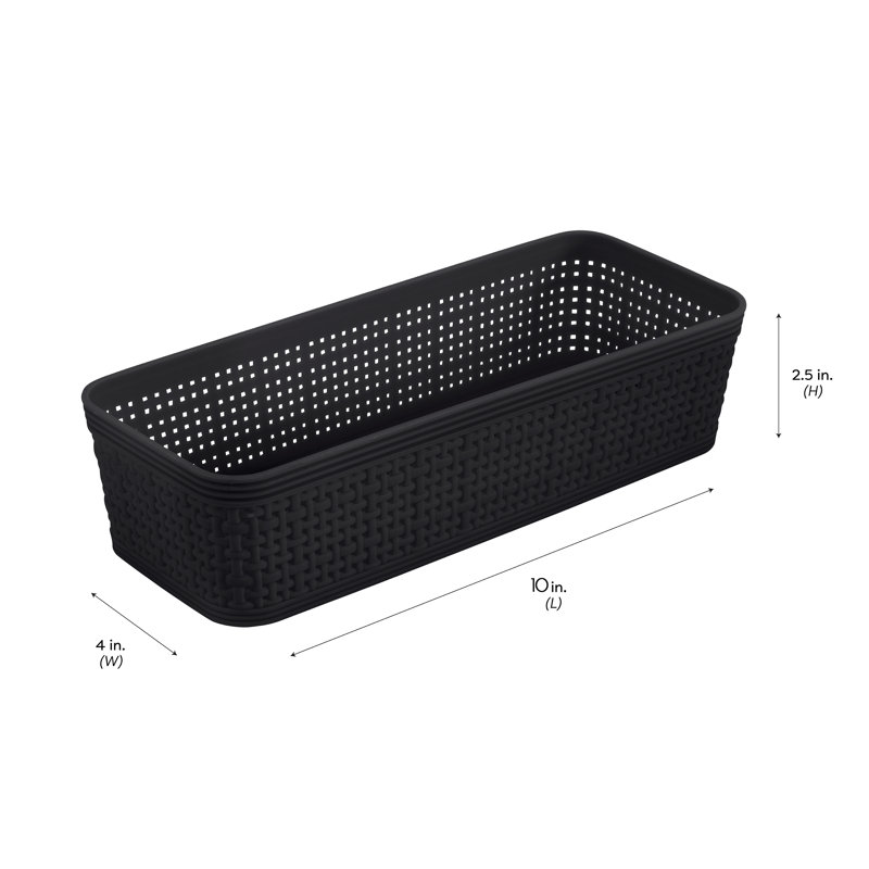 Simplify Plastic Basket, Black