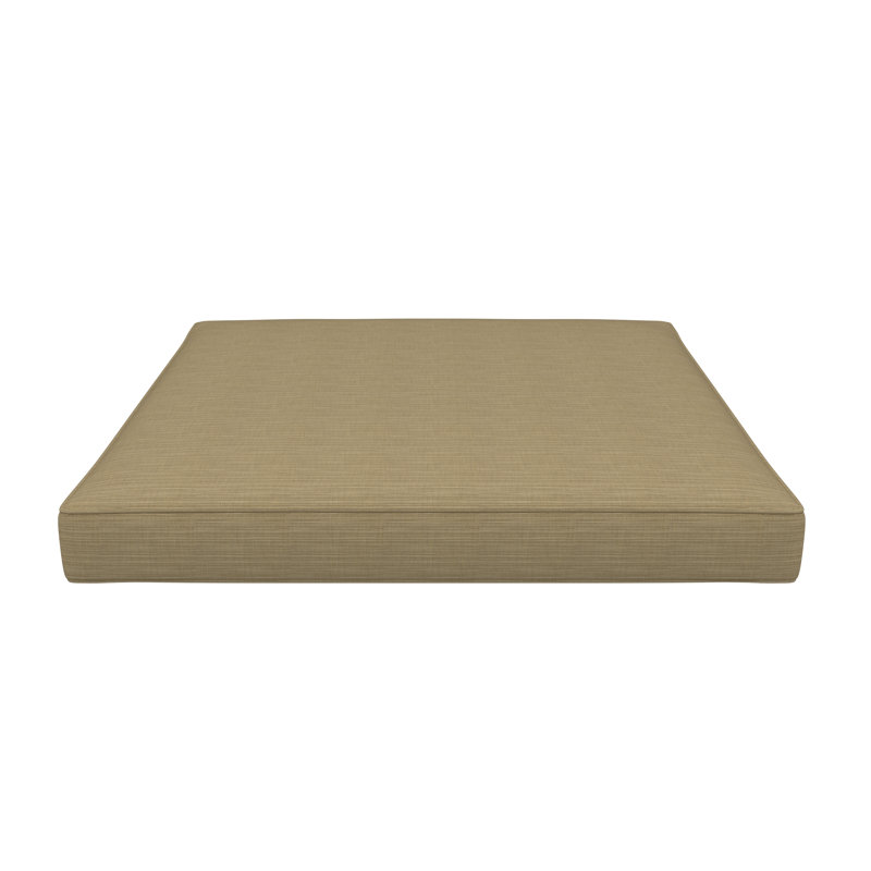 Sunbrella® Outdoor Ottoman Seat Cushion, Canvas Aruba, 24" W x 24" D