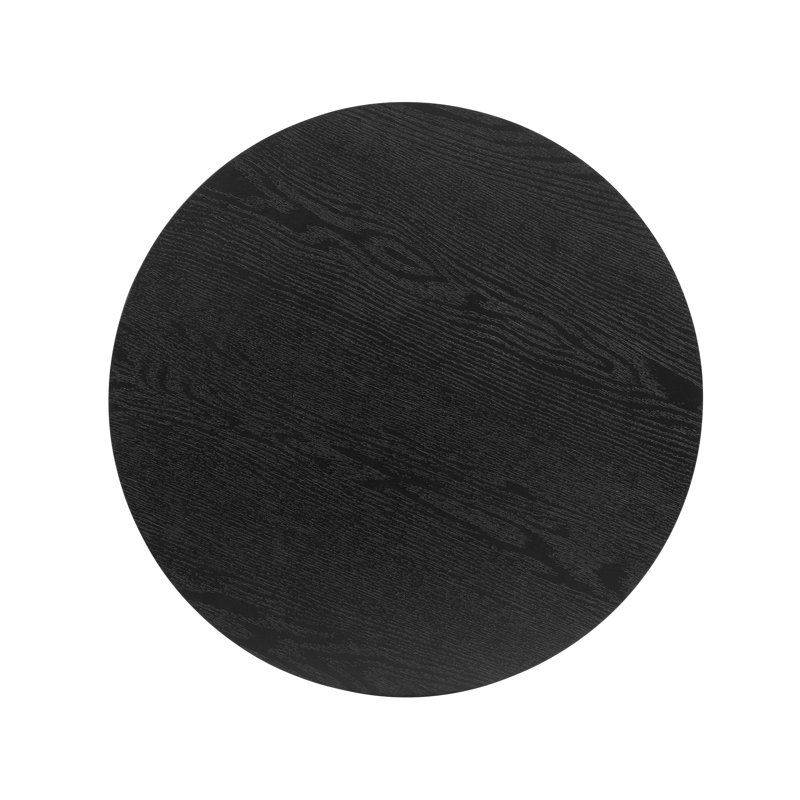 Armendariz Round Metal Base Dining Table, Black