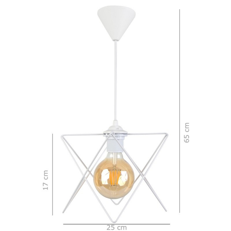 Luminaire suspendu géométrique 1 lumière Chouinard, Blanc