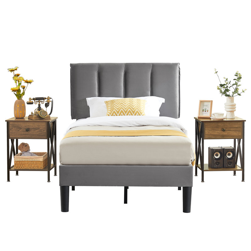 Ensemble de chambre à coucher Delaportilla, Brun, Simple