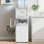 Distributeur d'eau 3-en-1 avec machine à glaçons, 33 lb / 24 h, chargement par le haut 3 ou 5 gallons, distributeur de refroidisseur d'eau pour le bureau personnel, distributeur d'eau chaude et froide, verrouillage pour enfant