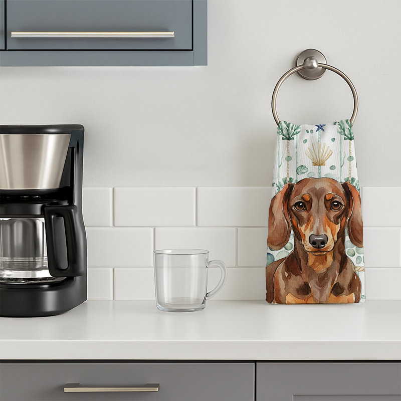 Torchon chocolat et brun teckel, Chocolate and Tan Dachshund