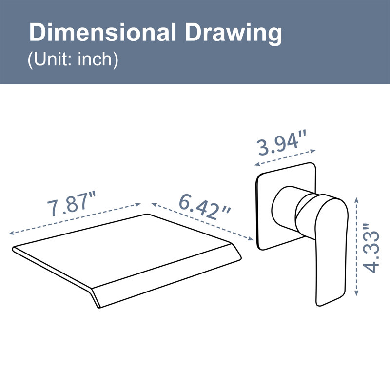 Single Handle Waterfall Tub Faucet, Bathroom Wall Mounted Tub Filler, Brushed Nickel