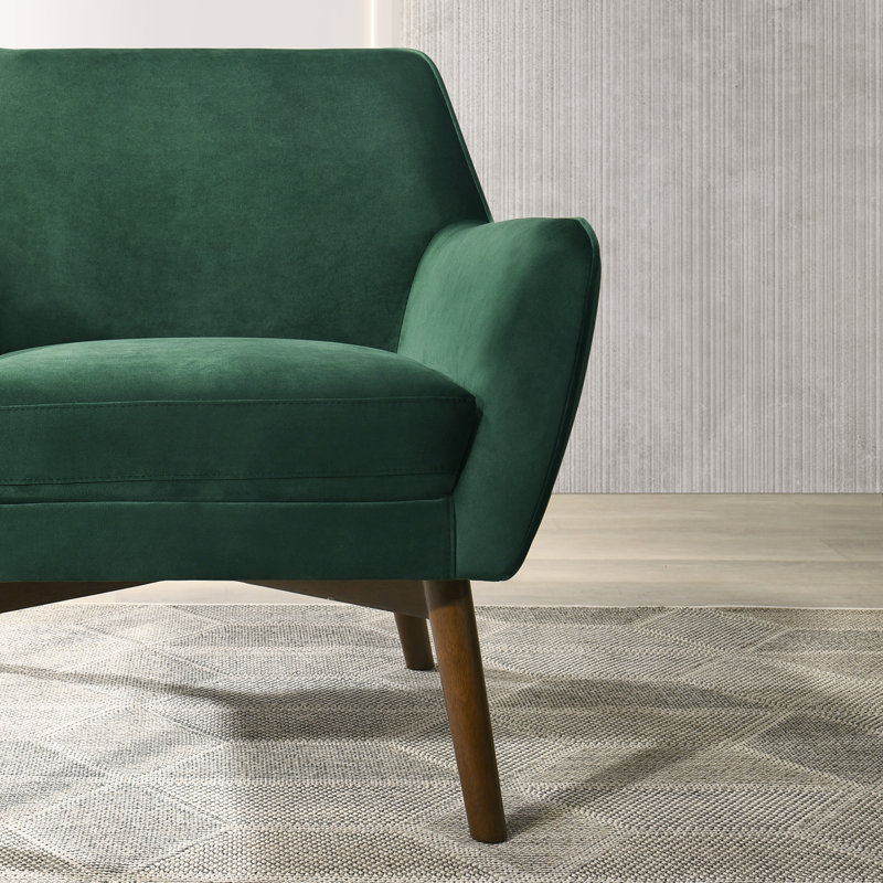 Fauteuil Ahrens, Velours vert forêt