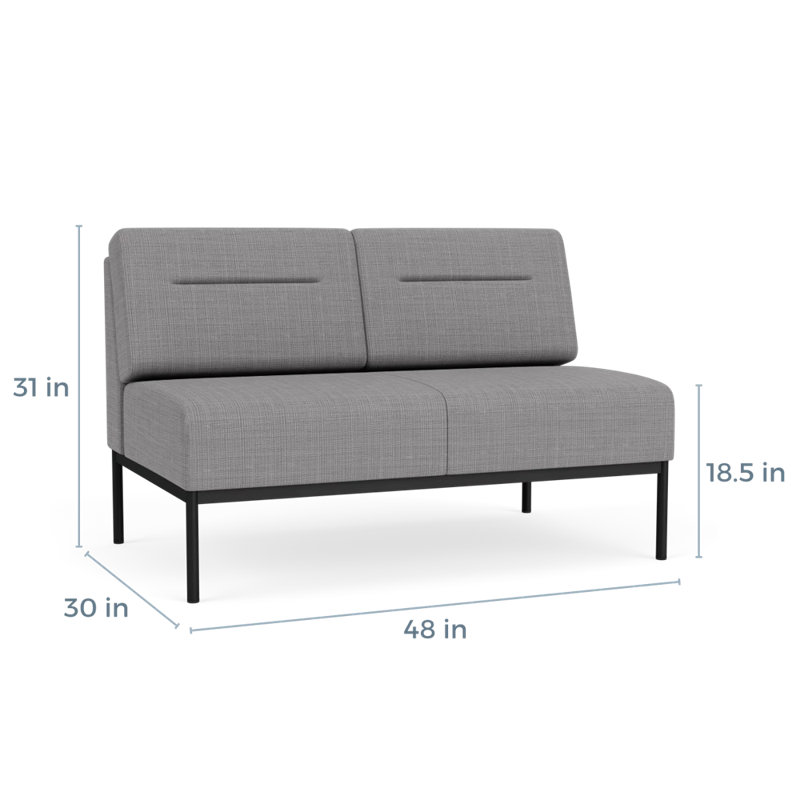 Causeuse Darsey, Sans alimentation, Noir, Gris chambray
