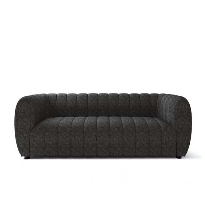 Canapé rembourré Javette, H 31,5 po x l 82,5 po x P 34,5 po, Bouclé noir