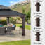 Pavillon de jardin à toit rigide en bois grain de bois 13 po x 15 po avec toit en acier et crochet à 2 niveaux SUNJoy