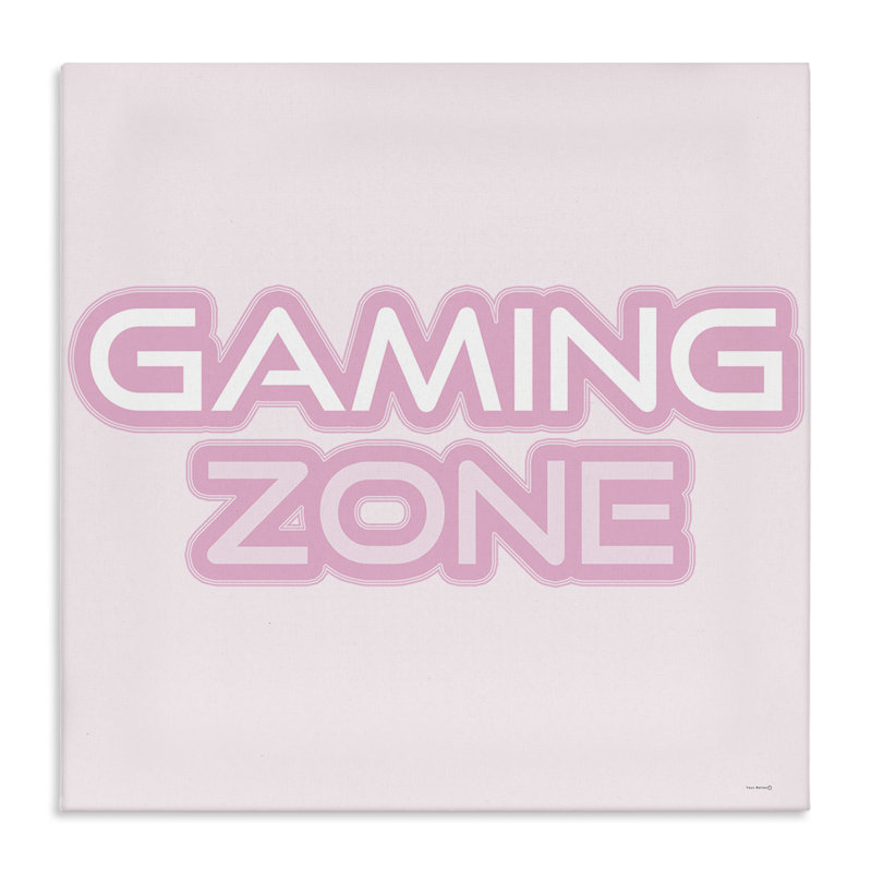 Toile rose pastel Gaming Zone, design par Yass Naffas Designs, H 17 po x l 17 po