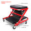36 pouces 2 en 1 roulant voiture pliante / siège, 6 roulettes 2 po, capacité de poids de 350 lb (gris)-1315331469
