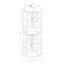 Vitrine de coin lumineuse à 6 tablettes avec dossier en miroir et tablettes réglables en verre trempé-126560649