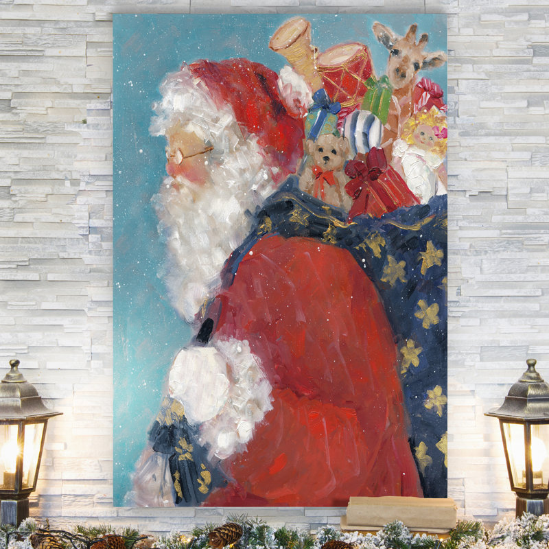 «Santa's Ready» par Parvez Taj, reproduction d'art sur toile tendue, H 27 po x l 18 po x P 1 po