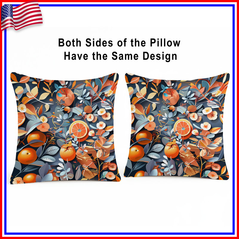 Coussin Oranges, 16 x 16 inches