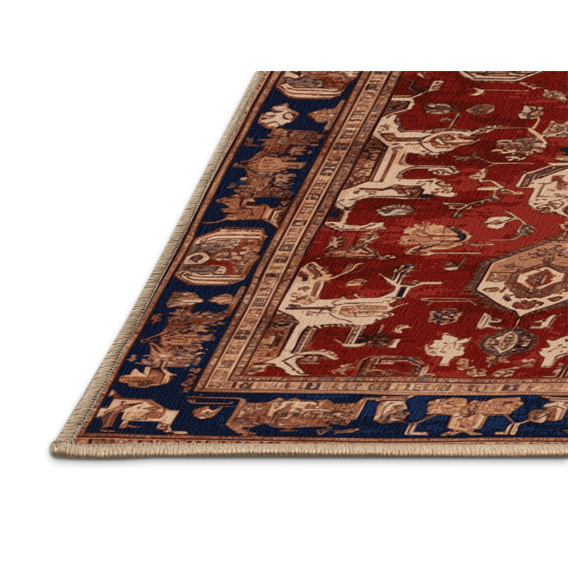 Tapis brun lavable à la machine, Rond 3 pi