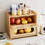 Large Bread Bin for Kitchen, 2-Tier Bamboo Bread Box-129238613