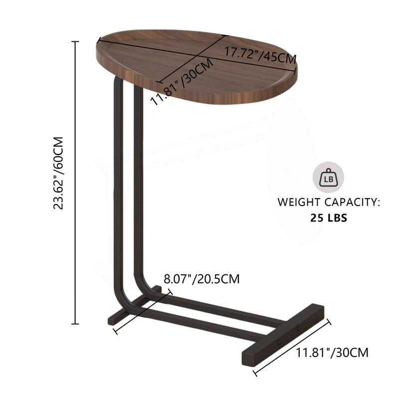 2-Pieces C-Shaped Side Table, C Table End Table