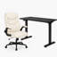 Ensemble de bureau pour travailler debout et à hauteur réglable avec fauteuil de direction-16623309