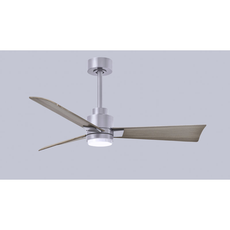 Alessandra Ceiling Fan, Brushed Nickel, 42", Grey Ash Tone
