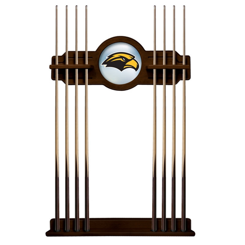 Holland Bar Stool Wood Pool Cue Rack, Southwestern, Southern Miss Golden Eagles