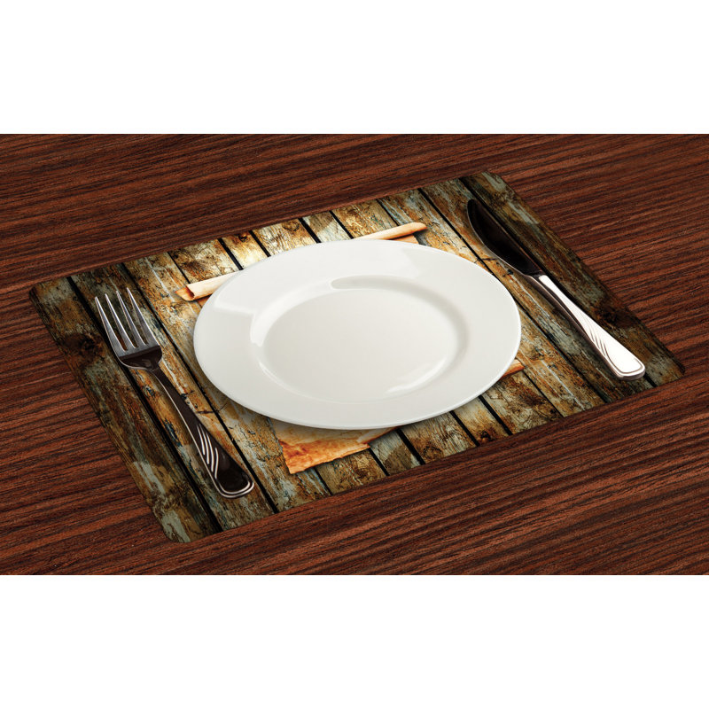 Zechariah Island Map on Grunge Timber Placemat