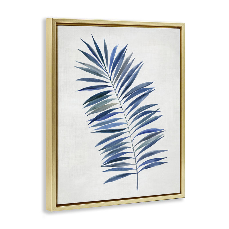  Art mural simple sur toile flottante encadrée de feuilles de palmier par Hannah Dawson, H 31 po x l 25 po